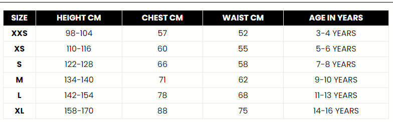 Size Chart Draculaura Child Costume Monster High