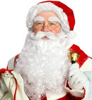 Deluxe Santa Claus Set In Box  Hat With Hair, Beard, Moustache, Eyebrows 