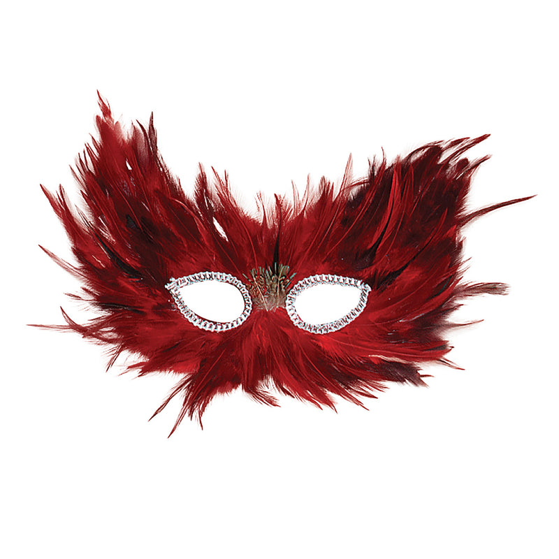 Red & Black Feather Eye Masks Unisex_1 EM001