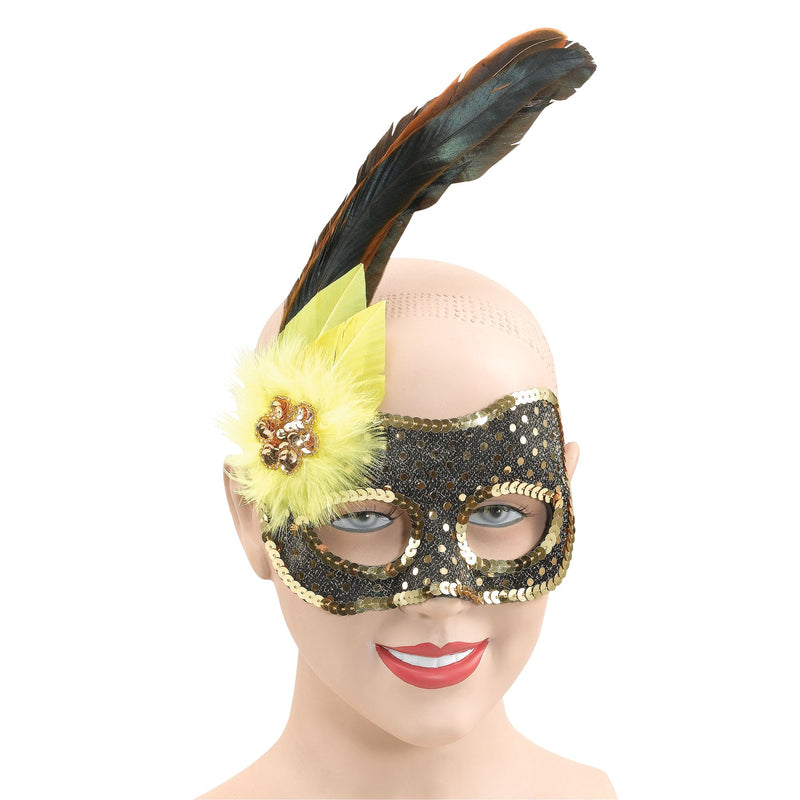 Black Gold Sequin Face Yellow Eye Masks Unisex_1 EM048