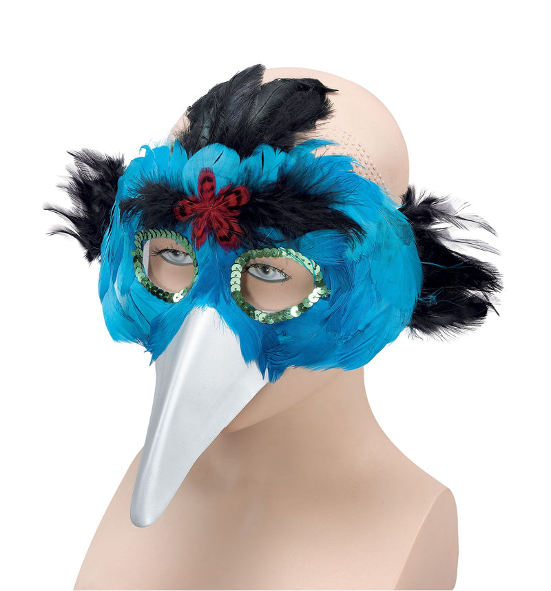 Bird Feather Mask & Beak Turquoise Eye Masks Unisex_1 EM078