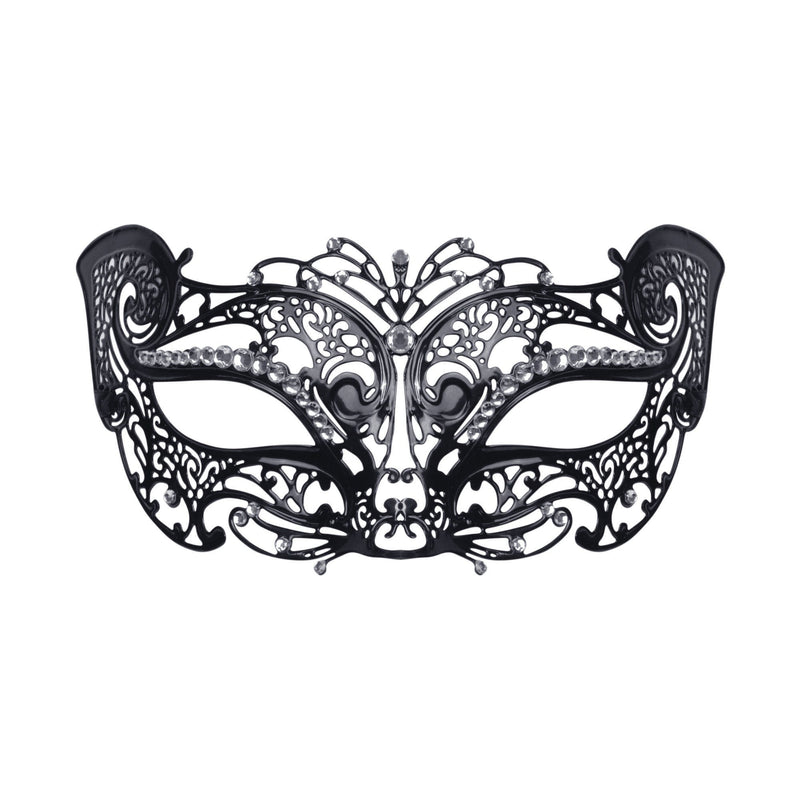 Filigree Cat Mask With Stone Metal_1 EM136