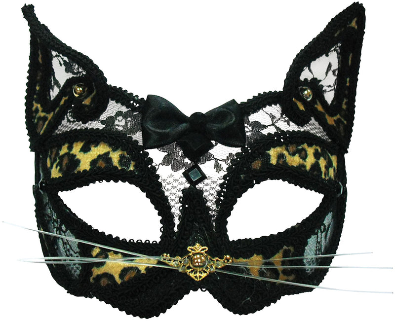 Womens Leopard Transparent Mask On Headband Eye Masks Female Halloween Costume_1 EM442