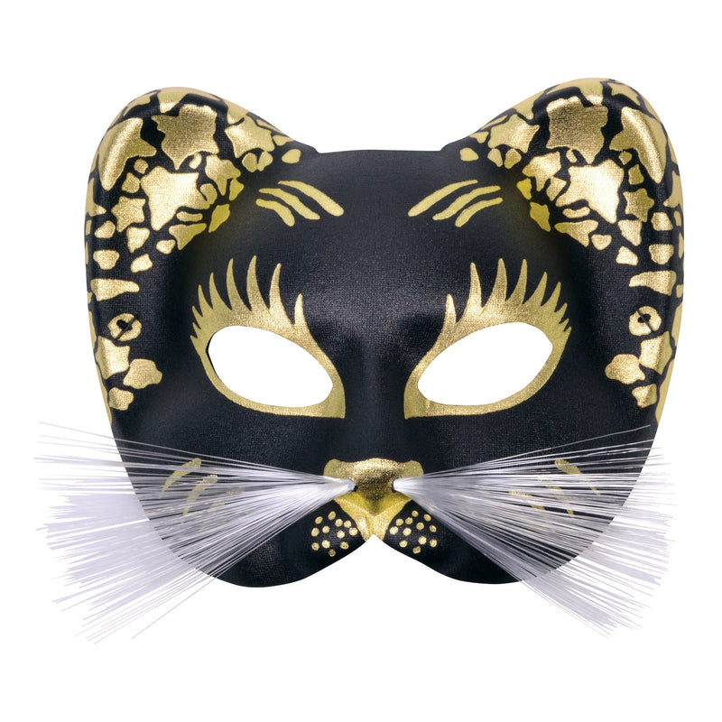 Womens Black Gold Cat Mask Eye Masks Female Halloween Costume_1 EM488