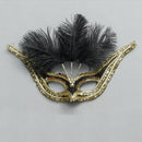 Gran Gala Domino Blk & Feathers Eye Masks Unisex_1 EM502