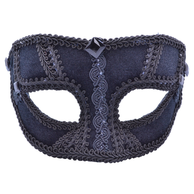 Womens Black Velvet Mask Eye Masks Female Halloween Costume_1 EM687