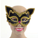Womens Black Gold Cat Mask Glass Frame Eye Masks Female Halloween Costume_1 EM704