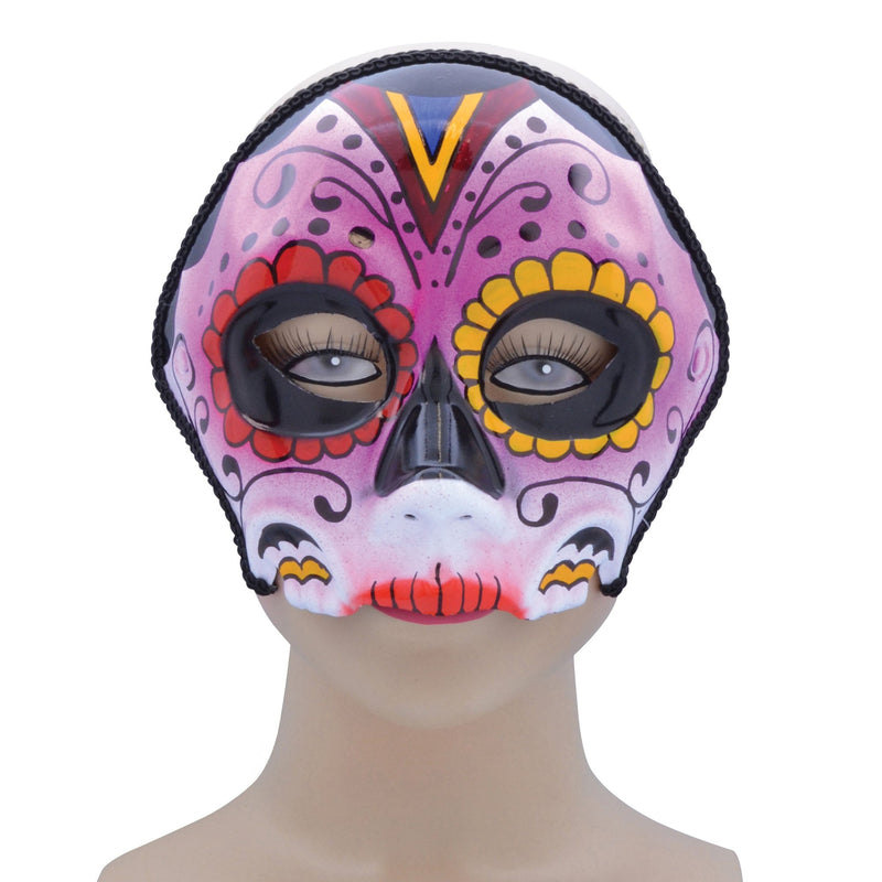 Womens Sugar Skull Style Orange Mix Glasses Frame Eye Masks Female Halloween Costume_1 EM747