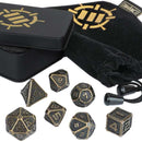 Tabletop Rpgs 7PC Metal RPG Dice Ancient Bronze Dice Set by Enhance 1