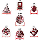 Tabletop Rpgs Collectors Edition 7PC Enamel Dice Set with Drawstring Pouch Red 2