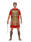 Economy Roman Gladiator Costume Adult Gold Red 1