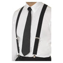 Elasticated Braces Adult Black with Metal Hold Clips 1