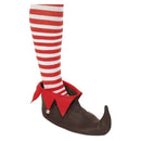 Elf Shoes with Bells Adult Brown Red Costume Accessory 1