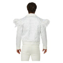 Elton John Quilted Jacket Feather Shoulders Adult White_2