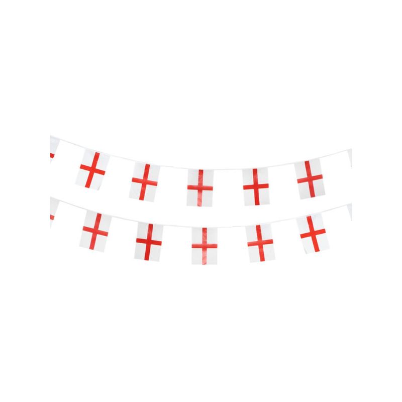 England Flag Rectangle Bunting Plastic Adult White Red_1