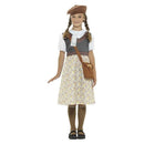 Evacuee School Girl Costume Kids Grey Dress Hat Bag Name Tag 2