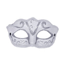 Eyemask Plastic White Silver Glitter 1