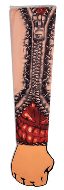 Fake Tattoo Sleeve Zipper Zombie Costume Accessory 1