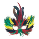 Feather Eye Mask Green Red Yellow Masks Unisex 1