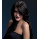 Fever Amber Wig Brown Long Straight with Feathered Fringe 1