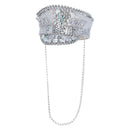 Fever Deluxe Sequin Studded Captains Hat Silver Adult_1