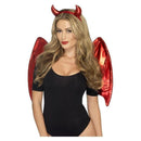 Fever Devil Kit Adult Red Wings Horns Headband Costume Accessory 1