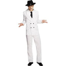 Gangster Costume Adult White Pinstriped Mob Boss Suit 1