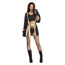 Boxing Knockout Costume Ladies Black Gold Vest Shorts Jacket Gloves 1