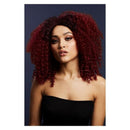Fever Lizzo Wig Plum Big Curls Short with Centre Parting 40cm Costume Hair 1