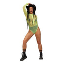 Fever Long Sleeve Zipped Bodystocking Neon Yellow 1