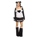 Fever Panda Costume Tutu Dress Jacket Boot Covers Adult White Black Set 4