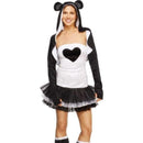 Fever Panda Costume Tutu Dress Jacket Boot Covers Adult White Black Set 1