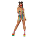 Fever Rainbow Fishnet Adult Dress 1