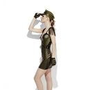 Fever Role Play Military Chief Wet Look Costume Adult Khaki Dress 3