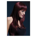 Fever Sienna Wig Adult Black Cherry Long Feathered with Fringe 66cm Costume Accessory 1