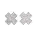 Fever Small Glitter Cross Nipple Pasties Black 1