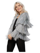 Silver Tinsel Festival Jacket Adult Festival Costume Accessory 1
