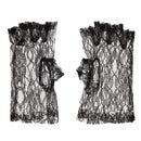 Fingerless Lace Gloves 9 Inch Black Costume Accessory 1