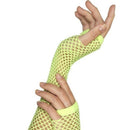 Fishnet Gloves Adult Long Neon Green Fingerless Costume Accessory 2