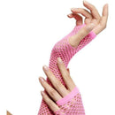 Fishnet Gloves Long Pink Fingerless Adult Costume Accessory 2