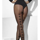 Fishnet Tights Adult Black with Satin Bows Costume Accessory 1