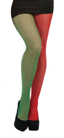 Fishnet Tights Green Red Costume Accessory 1