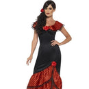 Flamenco Senorita Costume Adult Black Dress with Headpiece 1