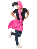 Flamingo Costume Adult One Piece Padded Body with Attached Neck and Hood 3