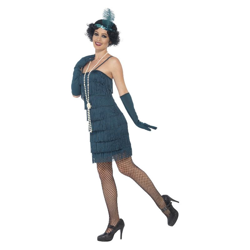 Flapper Costume Short Teal Green Dress_3