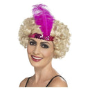 Flapper Headband Pink Sequin Adult 1920s Costume Accessory 1