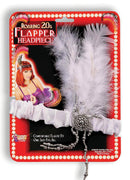 Flapper Headband White Feathers Costume Accessory 1