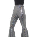 Flared Trousers Ladies Silver Disco Pants 2
