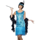 Flirty Flapper Costume Adult Blue 1