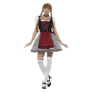 Flirty Froulein Bavarian Costume Black Short Dress Mock Suede Bodice Top and Apron 1